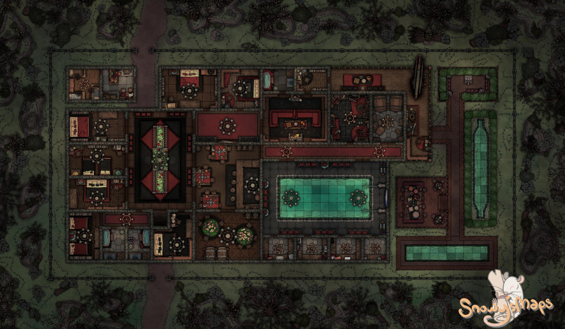 [67x39] Gothic Manor First Floor Dark