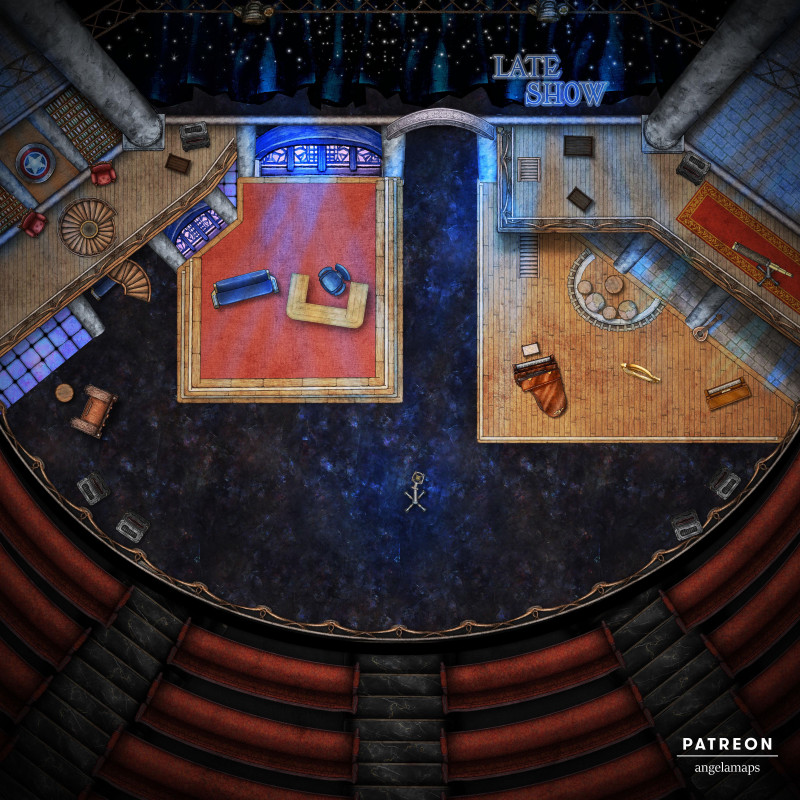 Late Show [battlemap] from Angela Maps - 3 versions! [art]