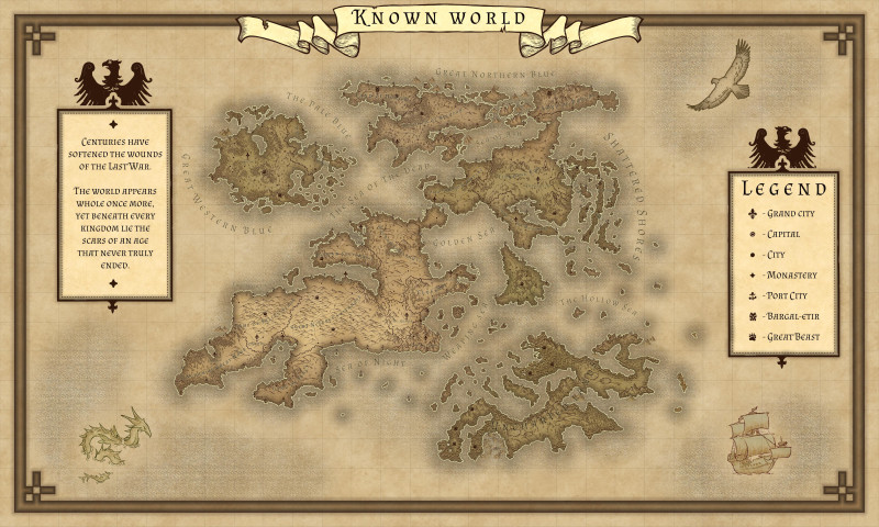 Just finished a world map for my Fantasy TTRPG Setting