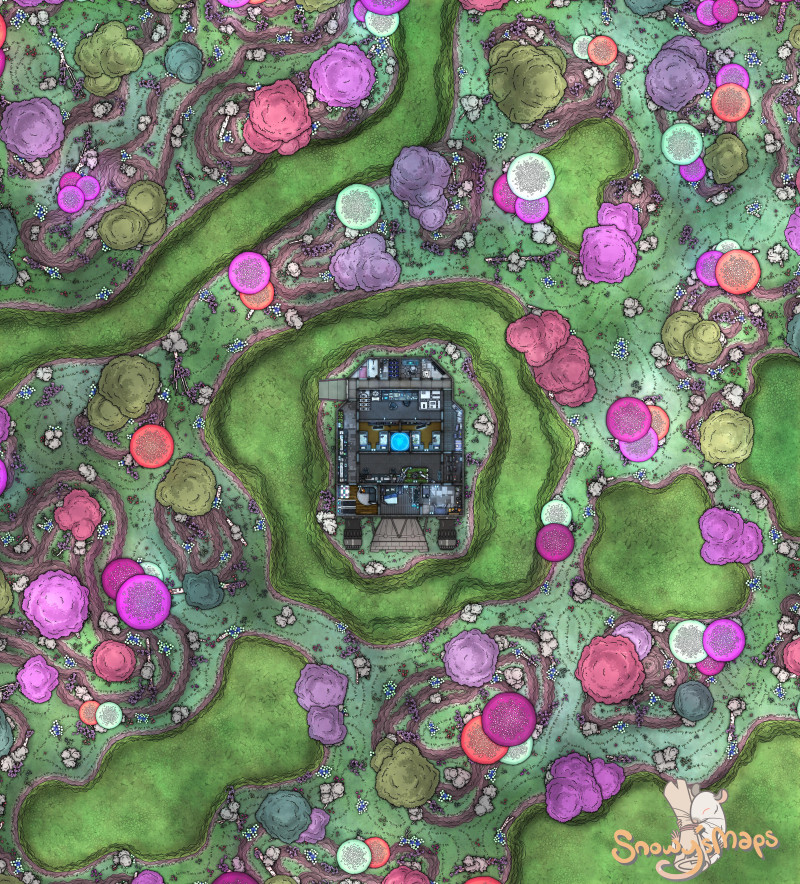 [76x84] Spaceship Landed Space Exploration Toxic Atmosphere