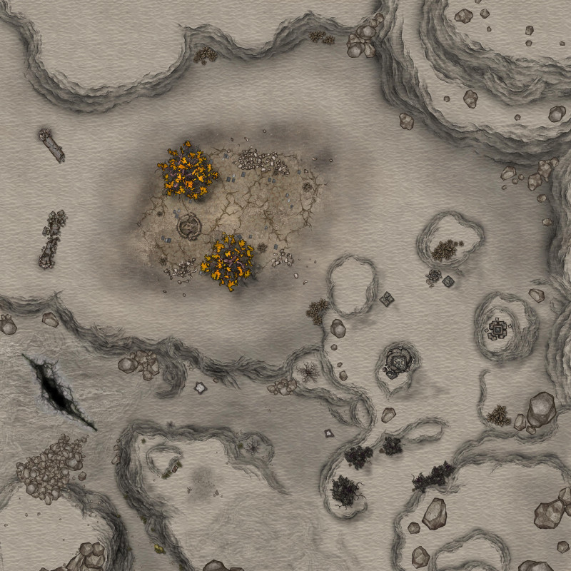 Wasteland (80x80) My players ended the world. From green and vibrant to this.