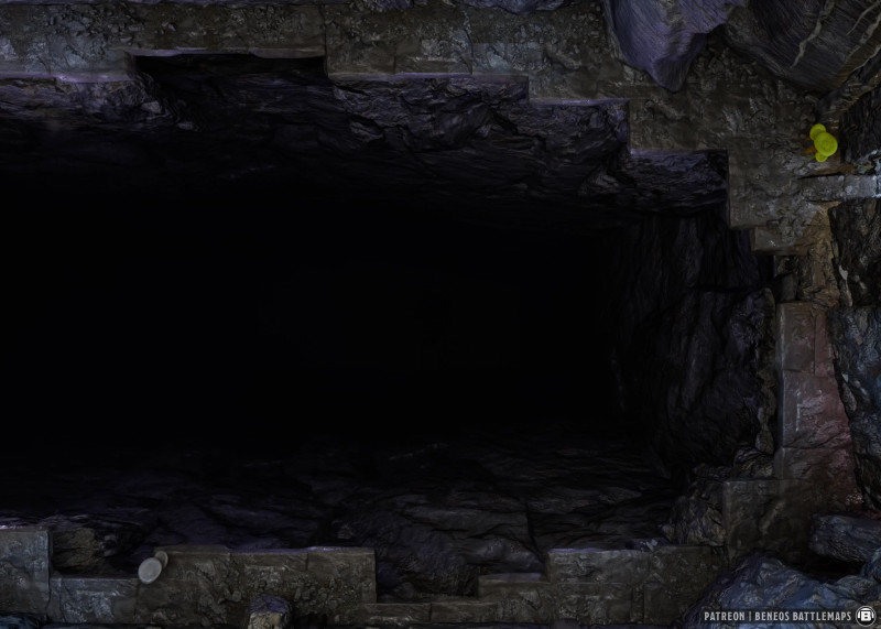 Cavernous Gorge | [Animated Battlemap] [35x25] [100px per Square] [Gridless] [3D Rendered] [OC] | Beneos Battlemaps