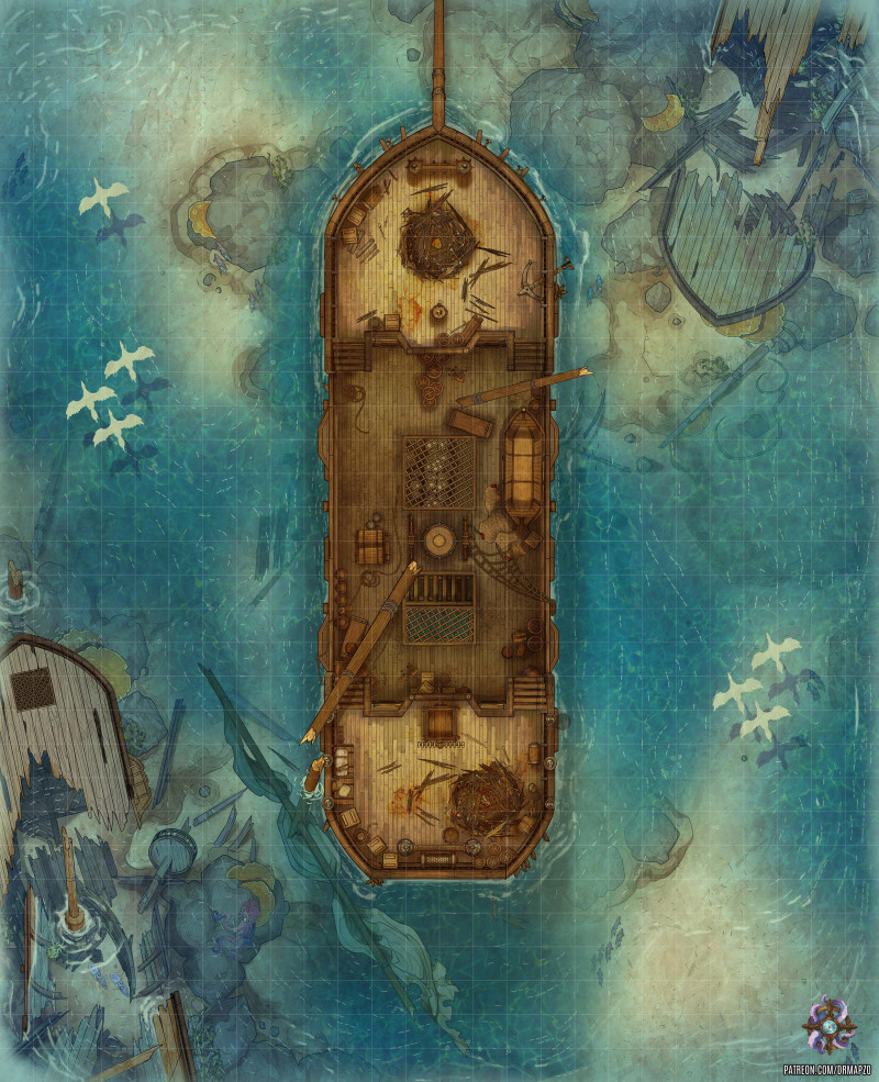 Abandoned Ship Battle Map 26x34