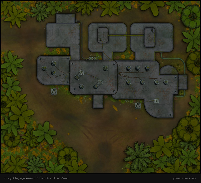 The abandoned Jungle Research Station [Sci-Fi | 43x39 | abandoned version | 4 Level | + Floorplan Handouts]