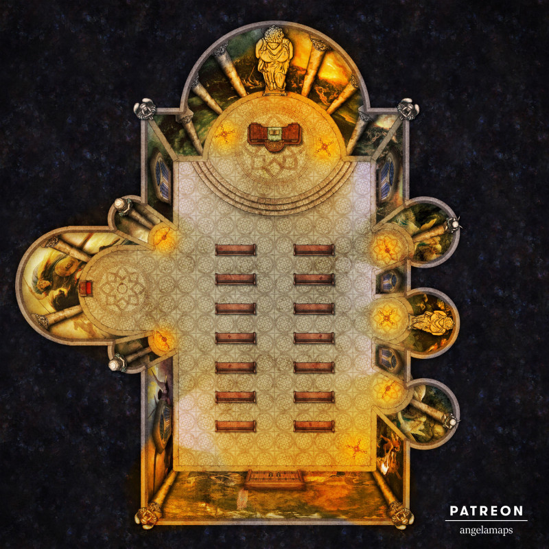 Grand Cathedral [battlemap] from Angela Maps - 2 versions! [art]