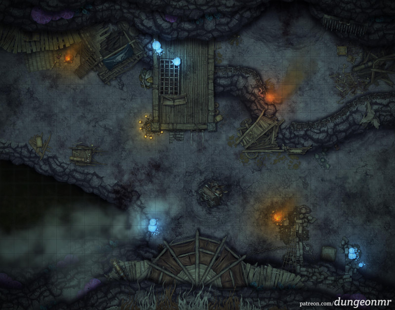 Derro Slums — 28×22 Underdark Battlemap