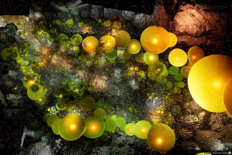 Underdark Mushroom Forest | [Animated Battlemap] [60x40] [100px per Square] [Gridless] [3D Rendered] [OC] | Beneos Battlemaps