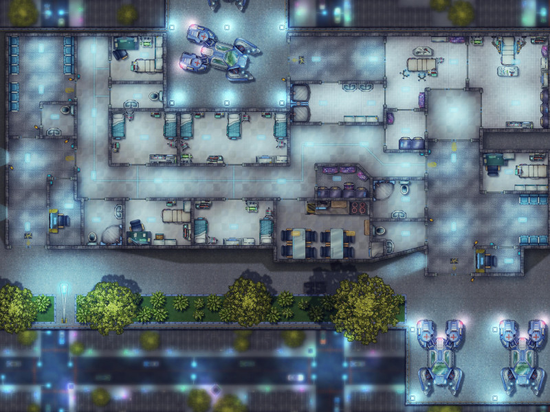 (2 Variants) Scifi City House and Scifi City Hospital (Clonable)