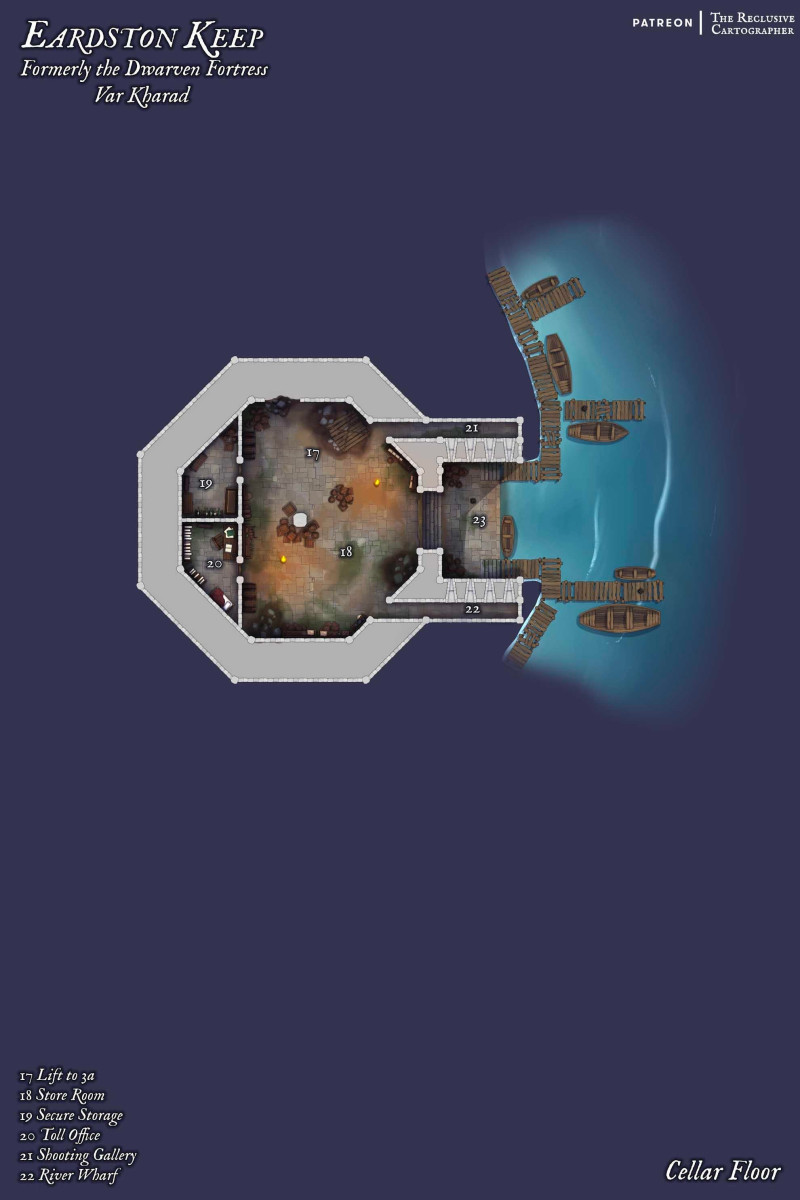 Eardston Keep - 40x60 - Dungeon Map - RC  - 5 Levels