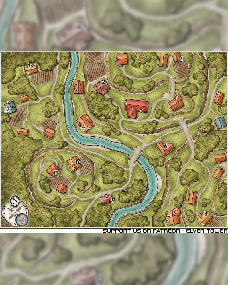 Map 311 - South Hildberg -Free Town Map