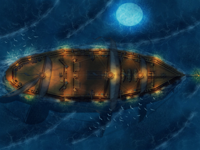 Pirate Galleon Ship (Internal Decks + Day & Night Versions (EA))