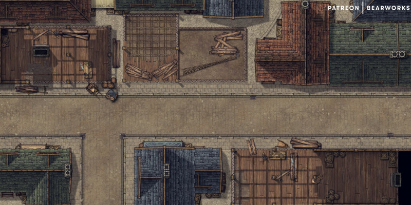 Alley Construction | Battlemap | 30x15