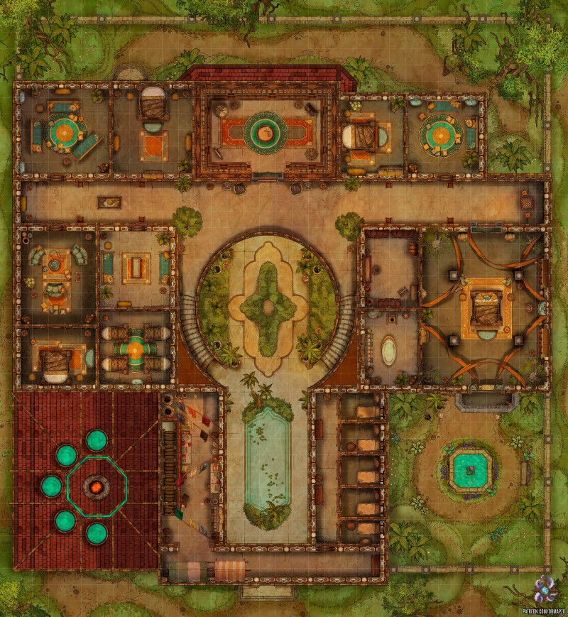Merchant Villa Battle Map 35x38