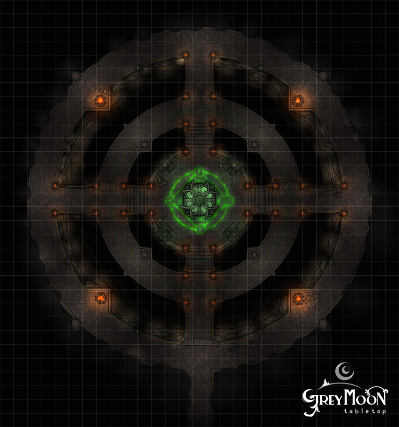 A Ritual Chamber of Containment situated in a the heart of a dead Volcano (29x31)