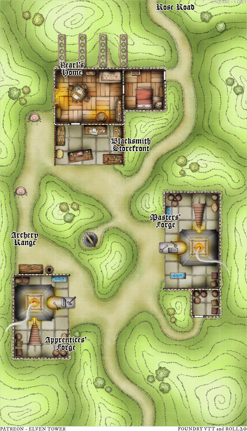 Map 865 - Pearl's Forge - NPC location. Forge Map