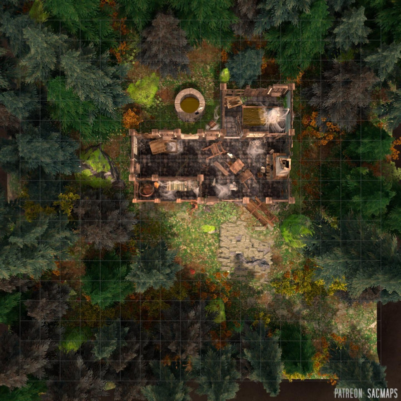 Dare your players investigate the creepy sightings at OLD NANNA GAMMAGE'S RUIN? ? (Free 20x20 day & night maps, plus hundreds more!)