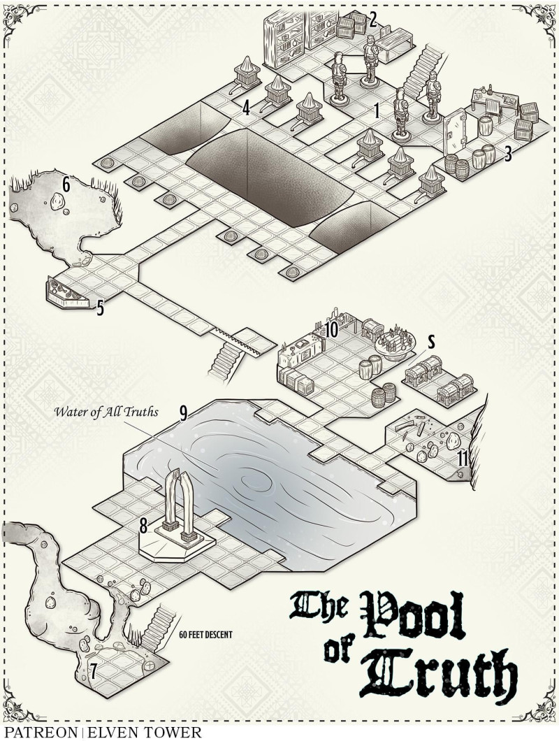Map 694 - The Pool of Truth - Isometric Dungeon