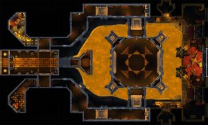 "The palace unfolds around you like a promise – opulent, inviting, immaculate. ... This should concern you." -- Hell Palace - throne room ('Aula Numine'), 50x30