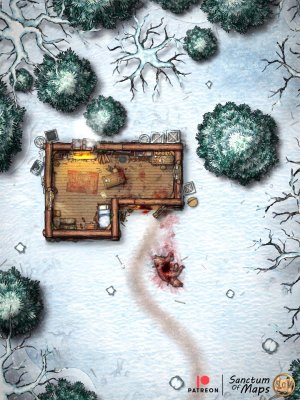 Cabin Bear Attack - 20x27