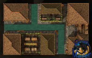 "Canal Way"(27x17) stalk the back alleys of a venician style city in canal way!