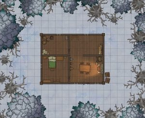 [21x17] Snowy Cabin