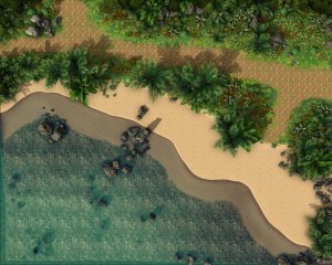 Pokemon Tropical Beach Route (75x60)