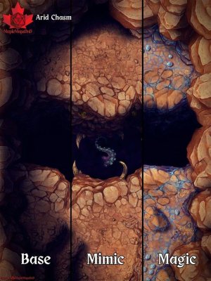 Your adventurers aren't ready for the Chasm Mimic | Arid Chasm 3 Variants by MapleMapsDnD | [Battle Map] [No AI] [OC] [Art]