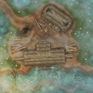 "Wootrai Outskirts" Became very inspired by a Sidequest my players ended up on so got carried away designing battlemaps for 3 potential scenarios! High possability that they will never be used!