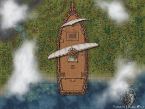 The Flying Ship! Trough the skies [OC] 40x30