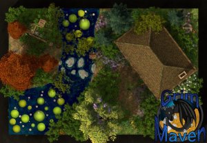 "River Garden" (26x18) the more idyllic the location, the more the surprise when the fight begins!