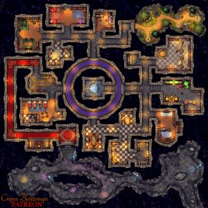 The Arcane Research Sanctum 40x40 battle map