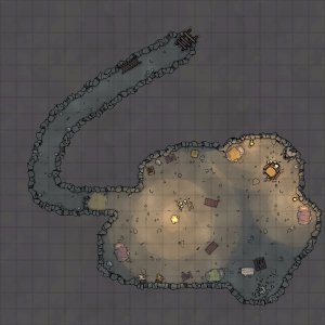A Cavern battle map for 'The Impregnable Fortress of Dib by Kobold Press'