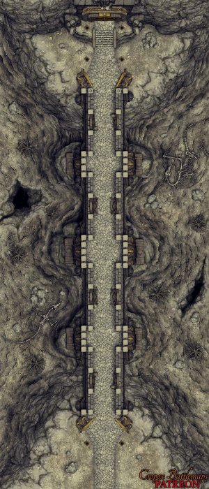 Dwarven Bridge 30x70 battle map