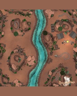 Desert Camp | Scene + Map | 25x25 | Hand-Painted