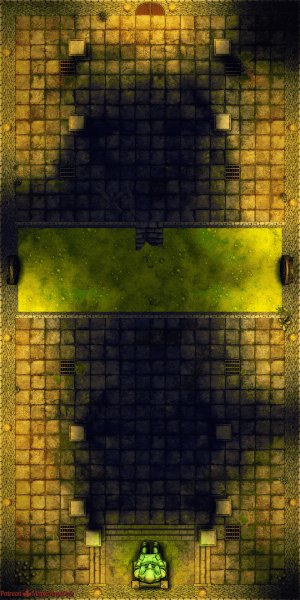 My first phased battle map | Flooding Treasure Room by MapleMapsDnD | [Battle Map] [No AI] [OC] [Art]