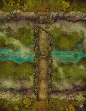 Ruined Jungle Bridge Battle Map 28x36