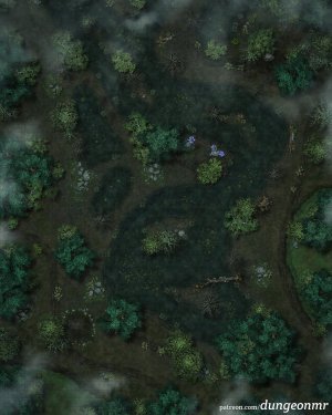 The Drowned Forest — Sunken Woods & Swamp Wilderness Battlemap | Lost Mines of Barovia (40x50)