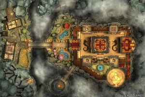 Golden Dragon Monastery & Village & Scene [120 x 80]