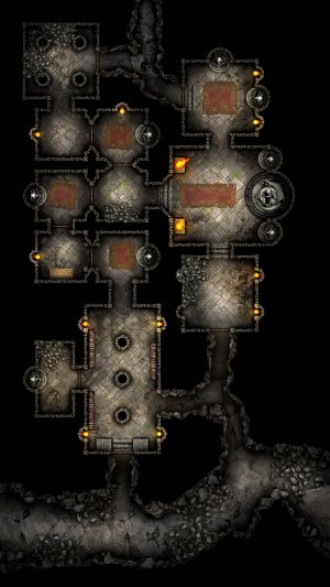 Dragon Shrine 27x48 Dungeon Map by Runebear Cartography