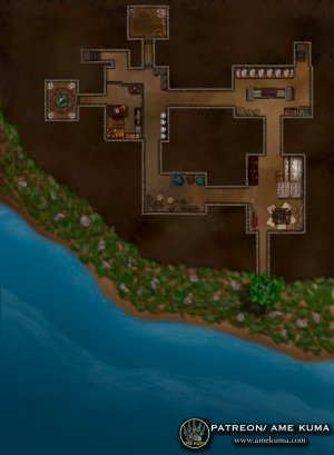 Watchfire Bluff [44 x 60]  [OC] [Hand Drawn] - 2 Maps