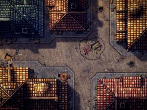 Crime Scene - Town Streets (24x18) by MapleMapsDnD | [Battle Map] [No AI] [OC] [Art]
