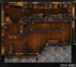THE GENERAL STORE (16x14 multilevel – store, cellar, upstairs living space) - free day & night multilevel plus hundreds more free maps!