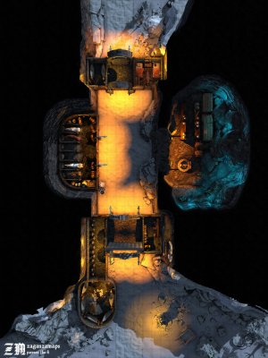 Mountain pass fort - winter. [30x40], link to 300DPI maps and VTT files in the comment