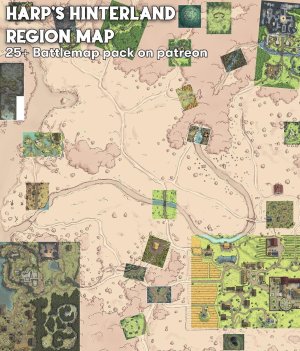 Harp's Hinterland Region Map