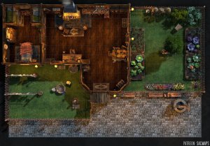 Your murderhobos will leave this flammable cabin full of innocent country folk alone, right? Right? Cosy Cabin Home (23x16) - free day & night maps, plus hundreds more free!