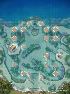 Flooded Temple Ruins | [OC] [24 x 32] | + 308 New Assets | Eldritch Arcanum