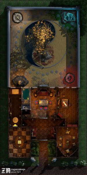 Shou Elder home - Kara-Tur style [20x40][link to 300DPI in description]