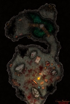 Troll Cave – 2 Battle Maps | Entrance 30x40 + Interior 20x30 | 4K