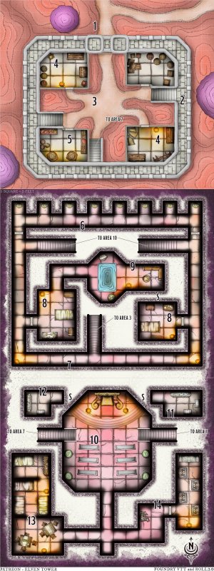 Map 766 - The Velvet Garrison - Three-level dungeon
