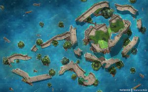 A flood inundates the region: Five matching battle maps